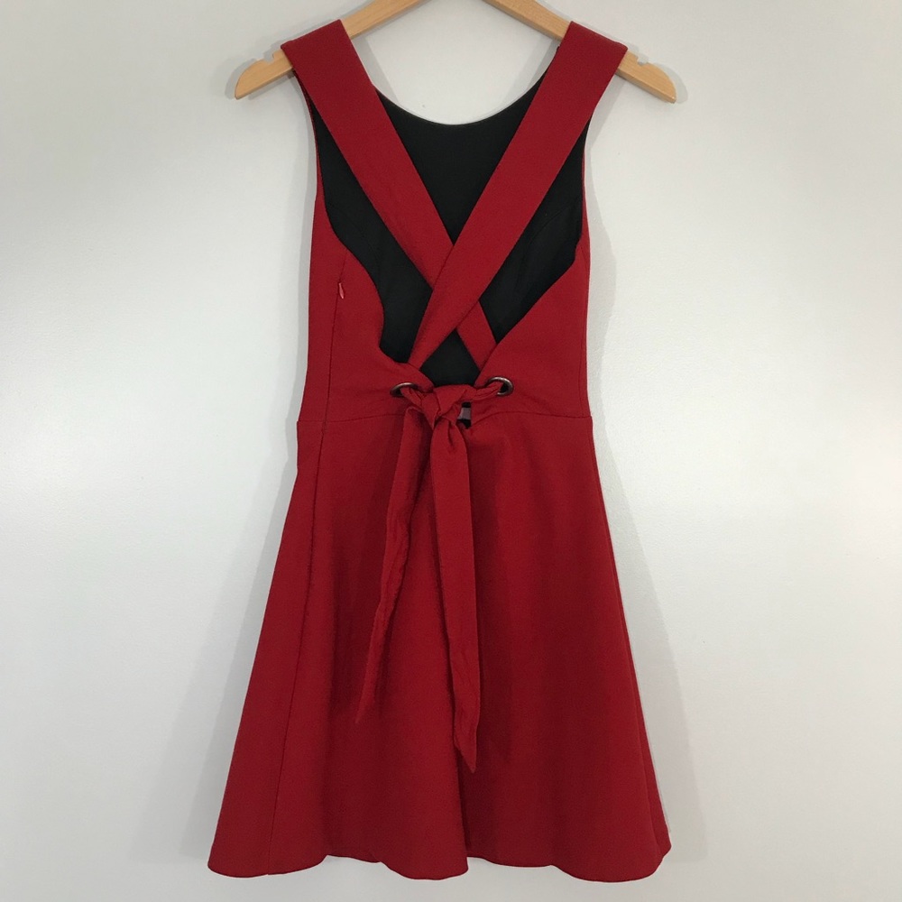 Zara Red Cross Back Dress - Picture 4 of 8